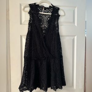 Black Lace slip dress Free People